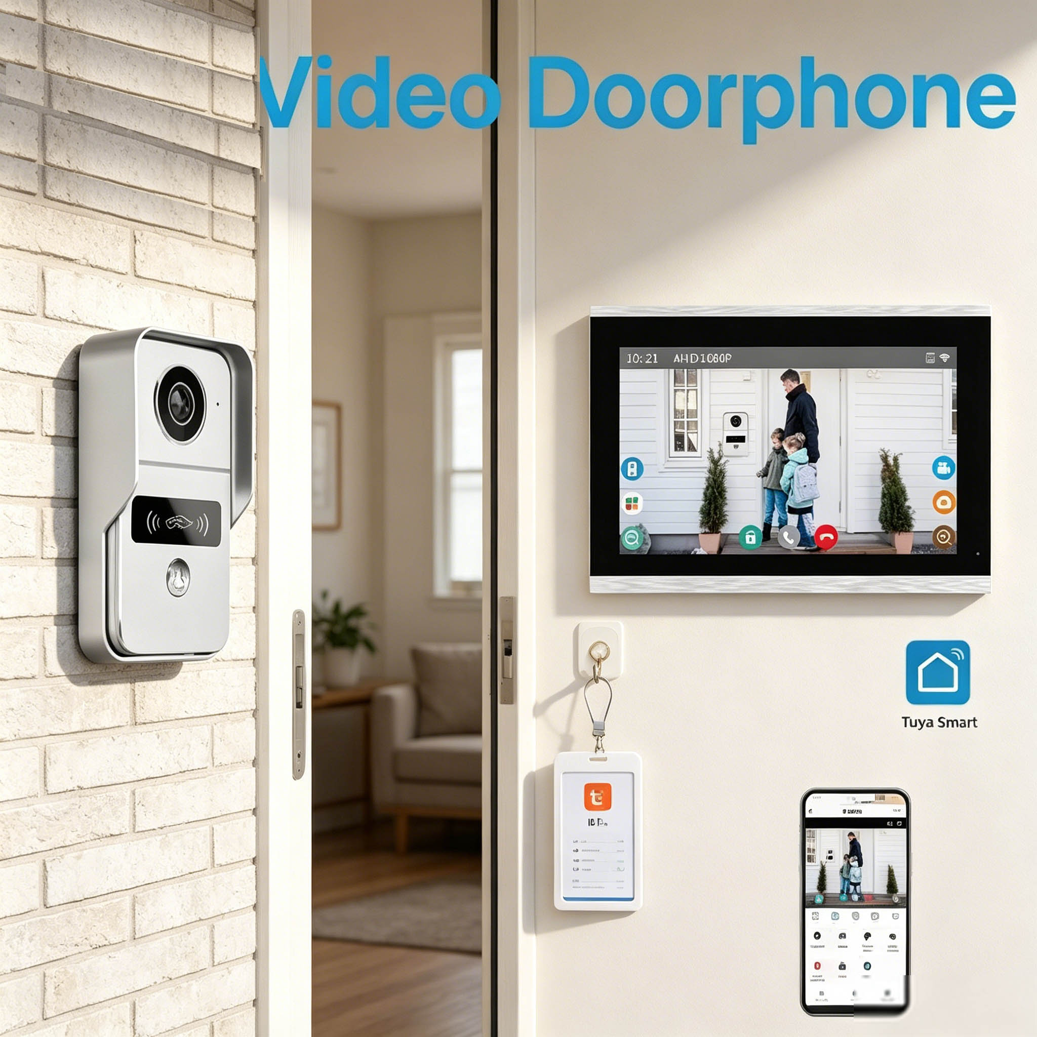 Wifi Doorbell Camera - Interfone de Porta com Campainha, 10.1