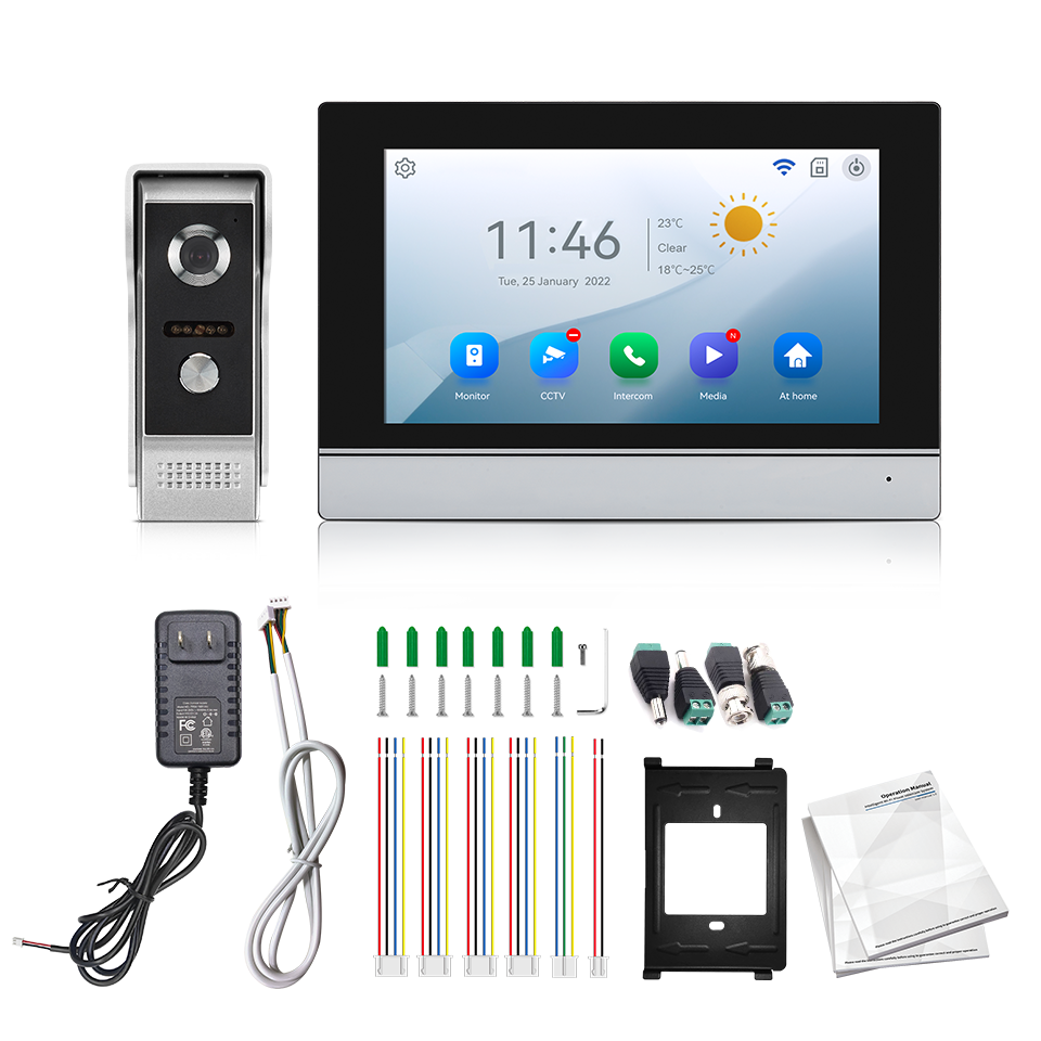 Wifi Doorbell Camera - 7 Polegada tela ips 2mp tuya