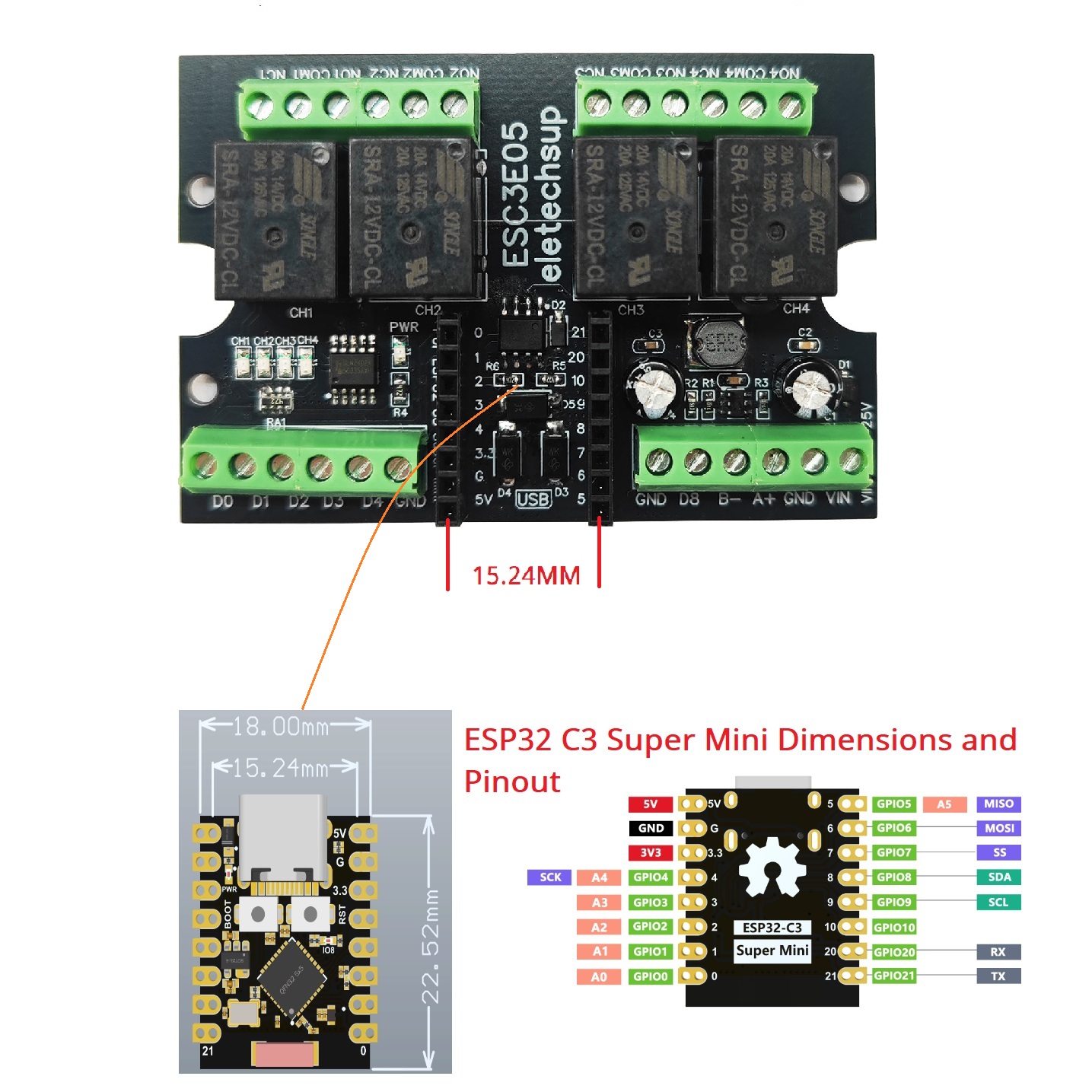 Placa de Relé Industrial ESC3B - Smart Home Web avaliação e preço