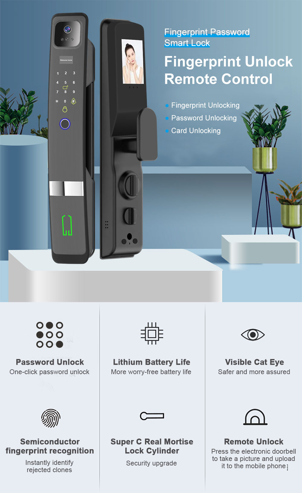 Tuya wifi impressão digital 3d - Wifi Doorbell Camera avaliação e preço